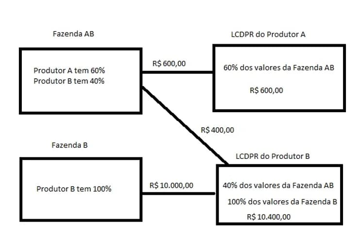 Exemplo de como fazer rateios no LCDPR